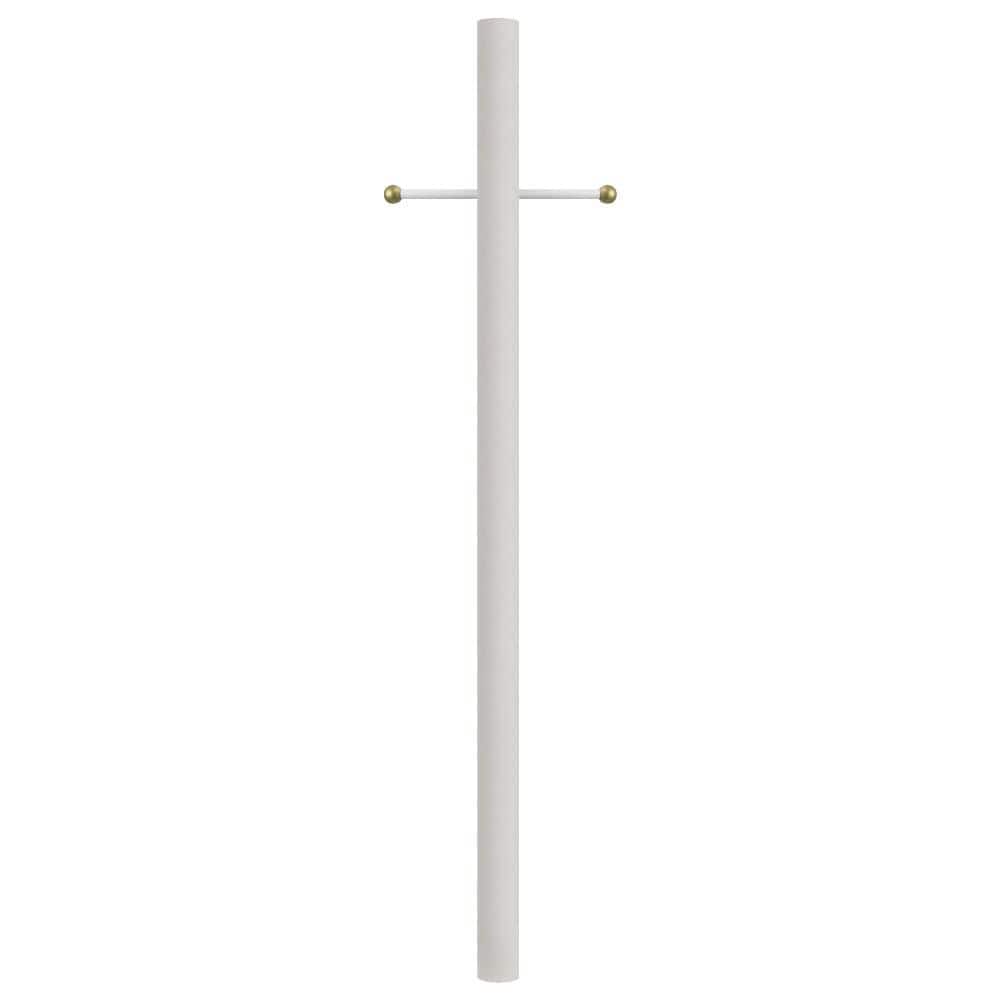 7 ft. White Outdoor Direct Burial Aluminum Lamp Post with Cross Arm fits Most Standard 3 in. Post Top Fixtures price history on PriceWatchPro