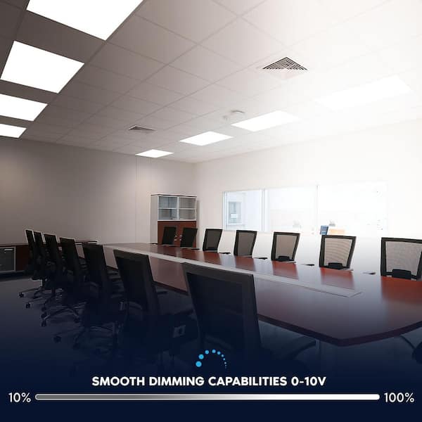 LUXRITE 2 x 4 ft. Integrated LED Flat Panel Light 5CCT 3000K - 6500K, 30 /40 /50W, 6250 Lumens, 0-10-Votls Dimmable ETL 4-Pack