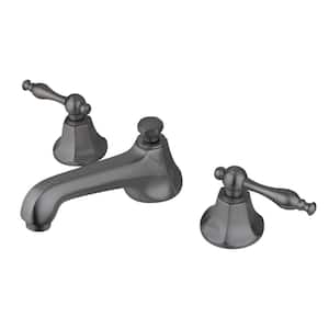 Naples 8 in. Widespread 2-Handle Bathroom Faucets with Brass Pop-Up in Brushed Nickel