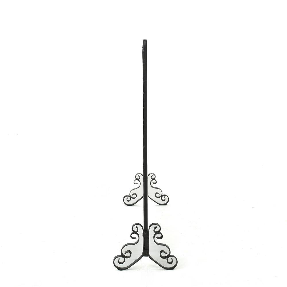 Hayden Black Iron Single Panel Fireplace Screen with Mesh