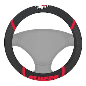 NFL - Kansas City Chiefs Embroidered Steering Wheel Cover in Black - 15in. Diameter