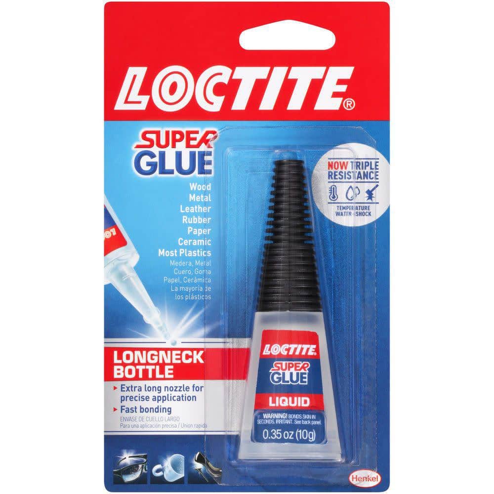 Loctite Super Glue 0.35 oz. Longneck Liquid Clear Bottle (each) 234796 -  The Home Depot
