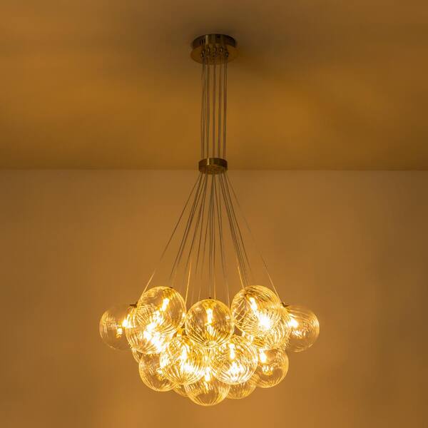 Rennnsan Lillian 19-Light Gold Modern Glass Globe Bubble