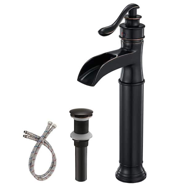 HOMEMYSTIQUE Single Hole Single Handle Vessel Sink Faucet in Oil Rubbed Bronze