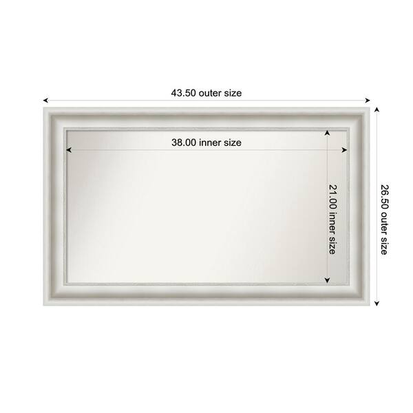 Amanti Art Parlor White 43.5 in. W x 26.5 in. H Custom Non-Beveled Recycled Polystyrene Framed Bathroom Vanity Wall Mirror