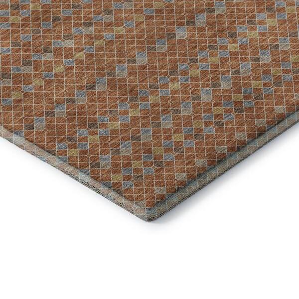 Mayfield Premium Machine Washable Abstract AMF1408 Paprika 3 ft. x 4 ft. Area Rug