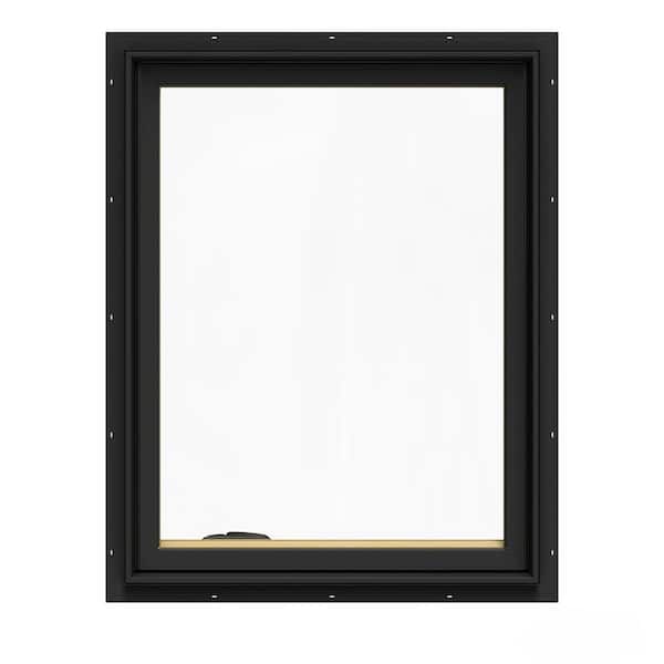 JELD-WEN 24.75 in. x 36.75 in. W-2500 Series Bronze Painted Clad Wood Left-Handed Casement Window with BetterVue Mesh Screen