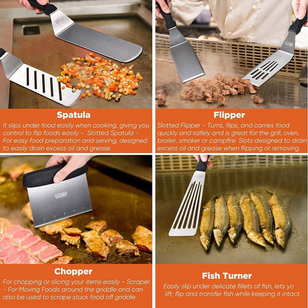 Commercial Chef 36 Piece Griddle Accessories for Blackstone Griddles - Flat Top Grill Accessories
