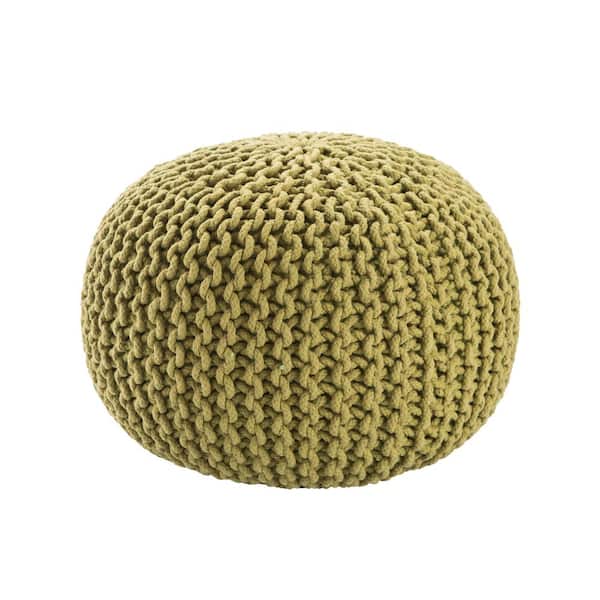 Unbranded Olsen Textured Green Round Pouf