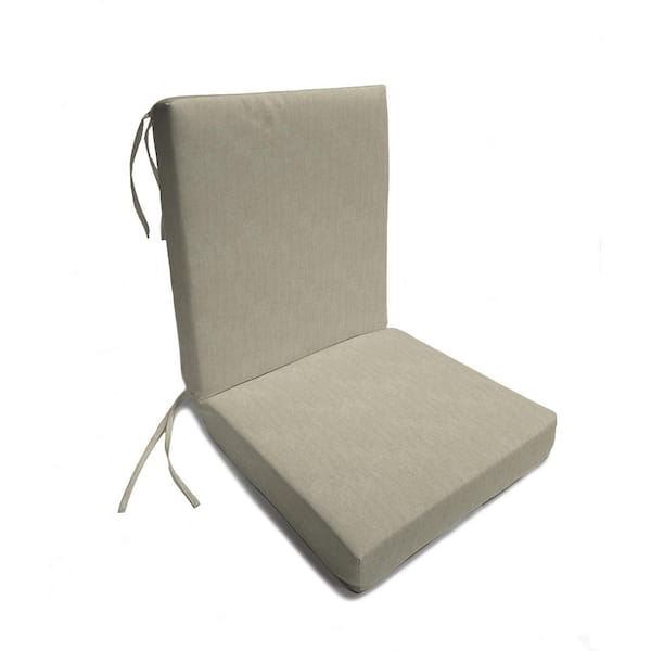 Hampton Bay 20 in. L x 44 in. W x 4 in. T Rectangular Outdoor Chair Cushion in Putty Beige