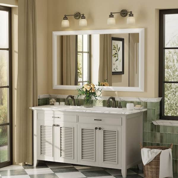 TOMOO　Mirrors　バニラホワイト Apmir 55 in. W x 32 in. H Rectangular Aluminum Alloy Framed and