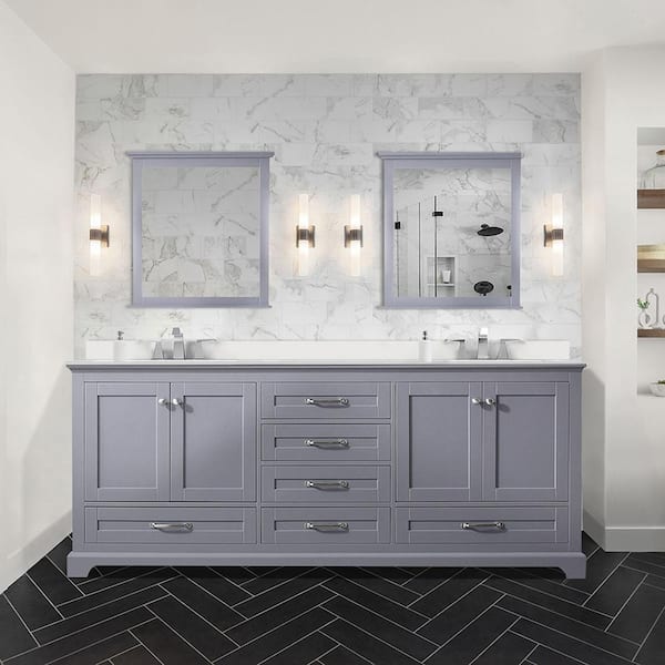 Lexora Dukes 80 in. W x 22 in. D Dark Grey Double Bath Vanity and ...