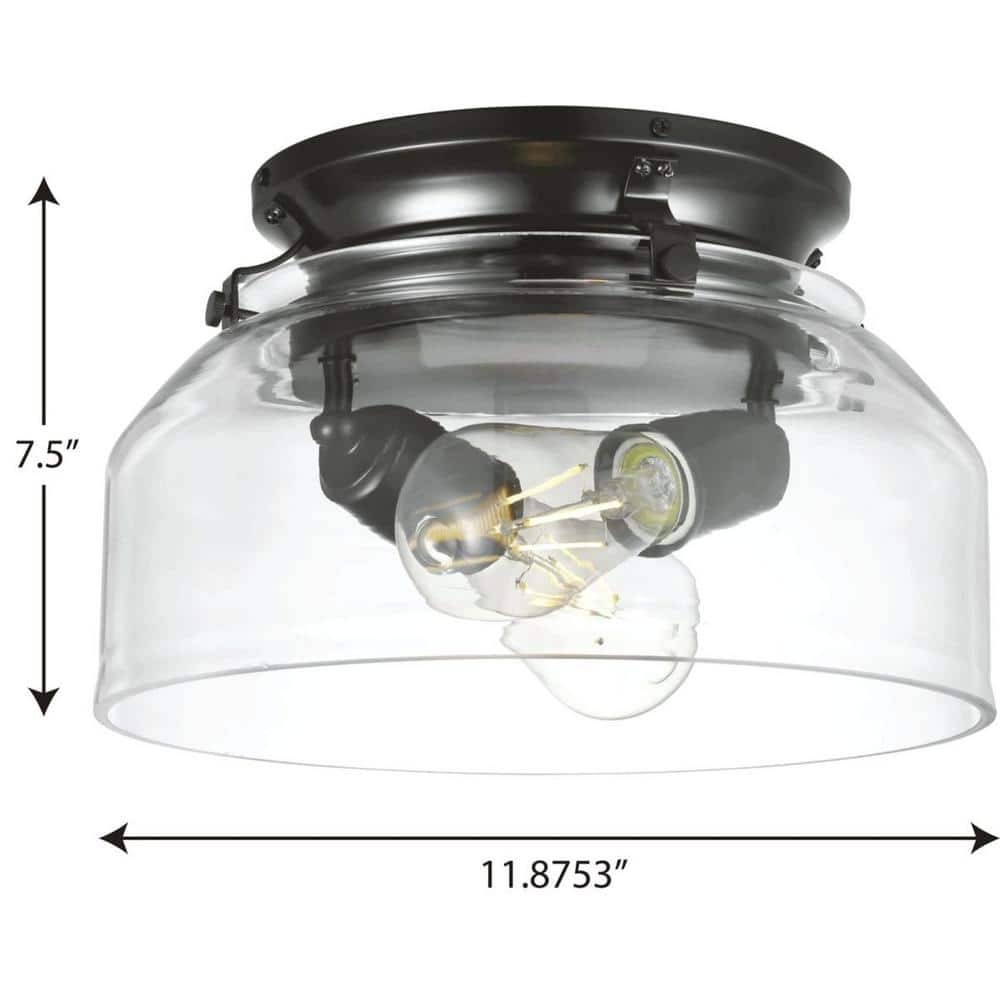Matte Black Clear Glass Ceiling Fan Light Kit