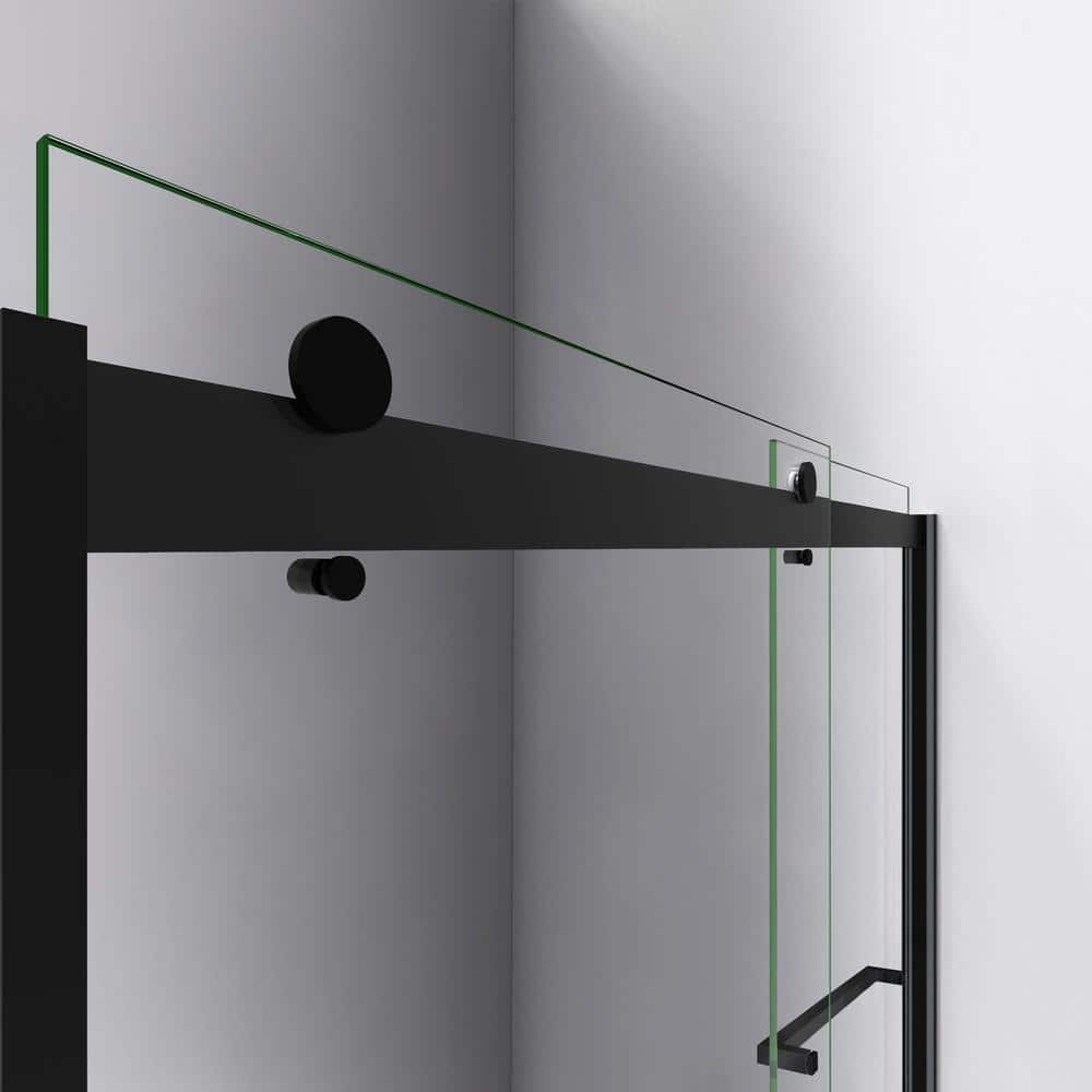 Sapphire 56-60" Matte Black Frameless Sliding Shower Door
