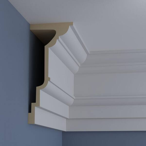 Ekena Millwork Traditional Massive Smooth 8.375 in. D x 8.375 in. W x 94.5 in. L Polyurethane Crown Moulding