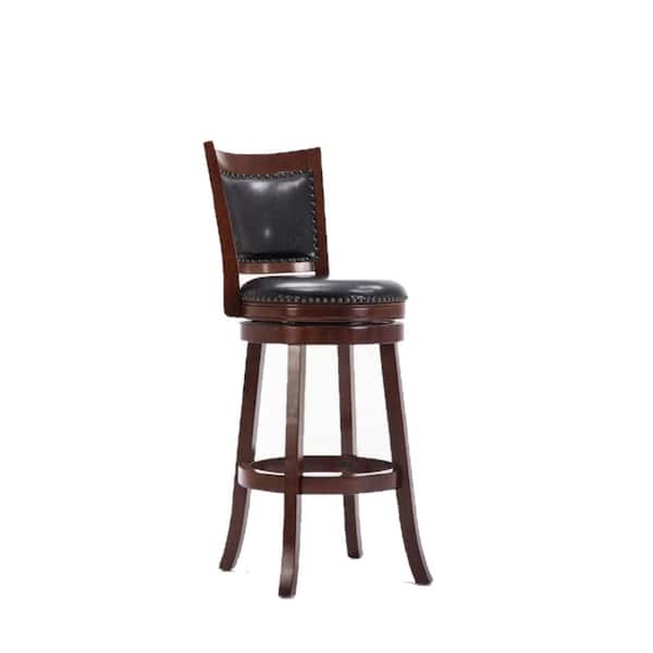 Bristol 29 in. Cherry Swivel Cushioned Bar Stool