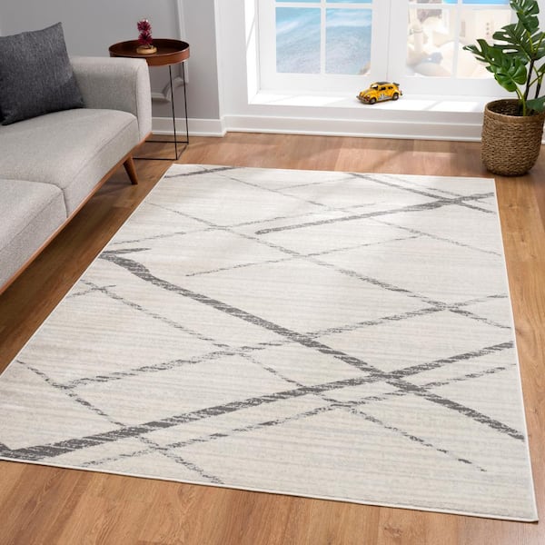 Beverly Rug 2 x 3 Gray Carmel Bordered Non Slip Doormat Indoor Area Rug