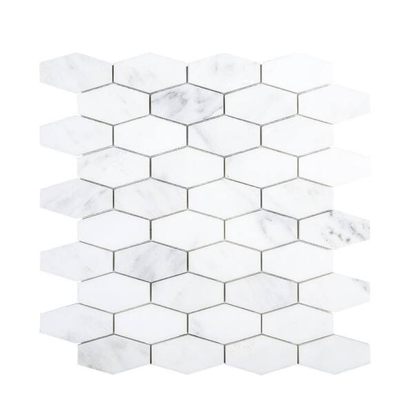 Jeffrey Court Current White 11.375 in. x 12.125 in. Hexagon Honed Natural Stone Mosaic Wall and Floor Tile (9.63 sq. ft./Case)