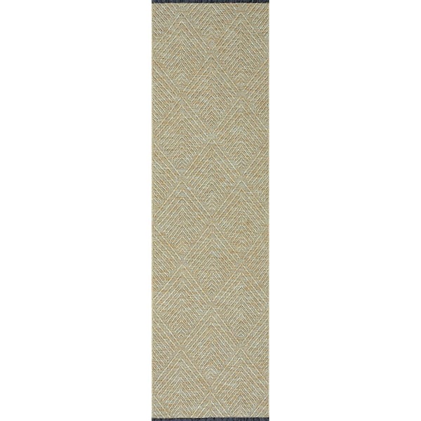 Tayse Rugs Alma Green 2 ft. x 8 ft. Diamond Machine Washable Indoor Runner Rug