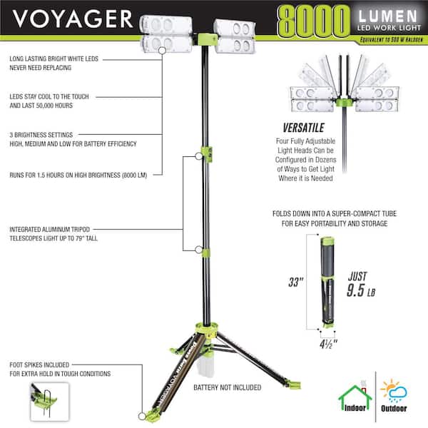 PowerSmith Voyager 8000 Lumen Collapsible LED Light with AC