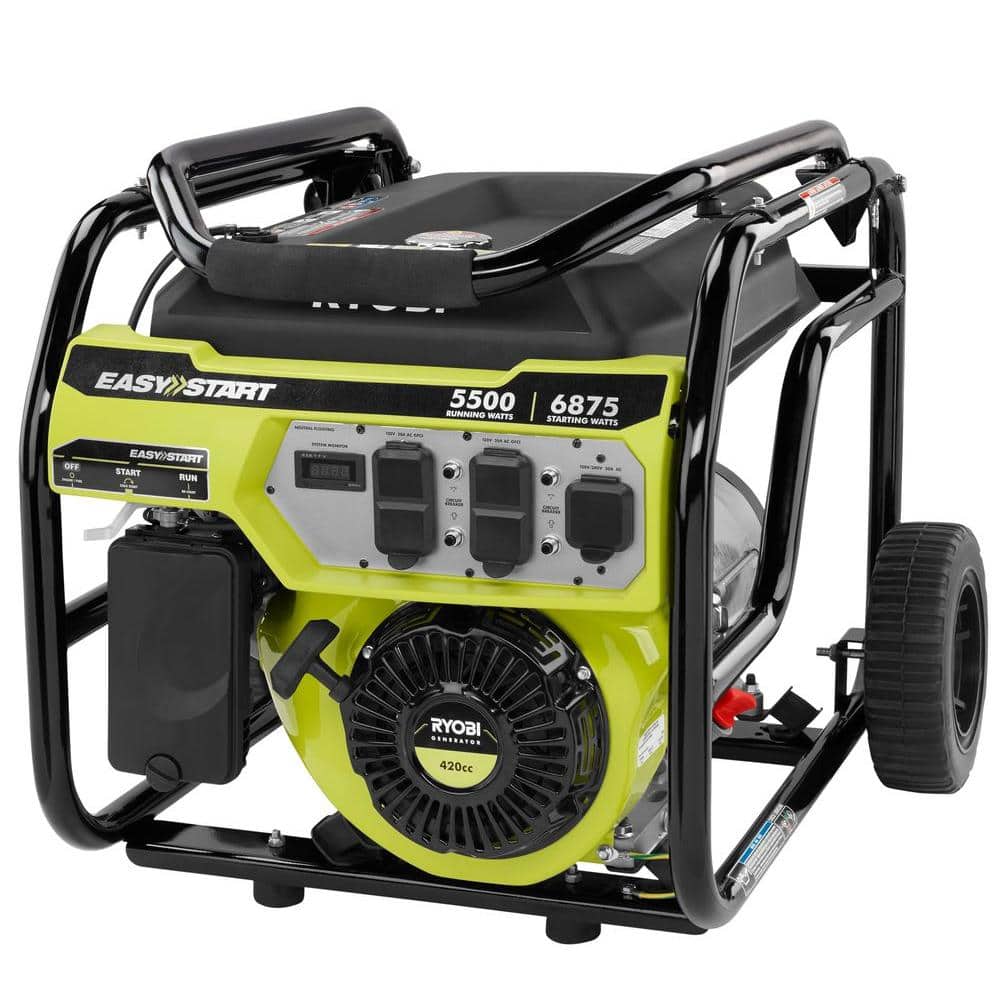 RYOBI 5,500-Watt Gasoline Powered Portable Generator RY905500 - The ...