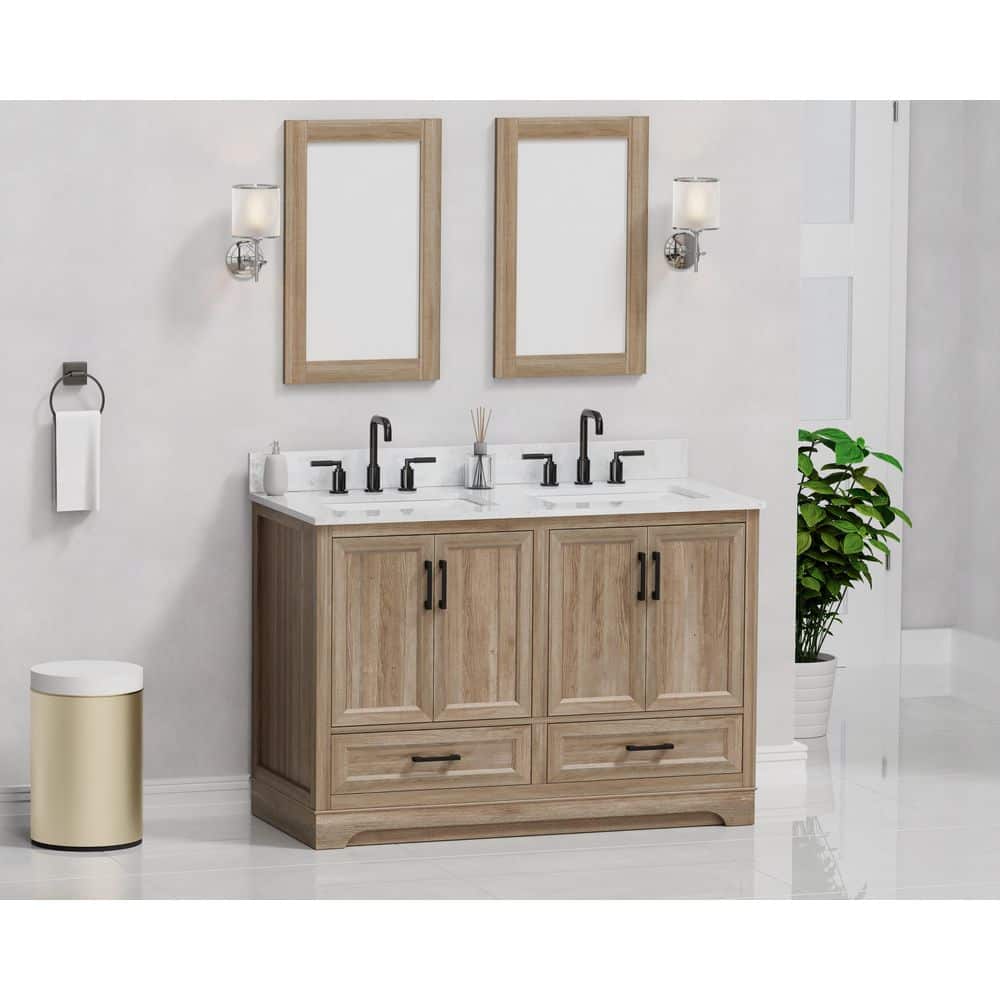 Retford 49 in. Freestanding Light Oak Bath Vanity with Carrara White Engineered Stone Top Assembled price history on PriceWatchPro