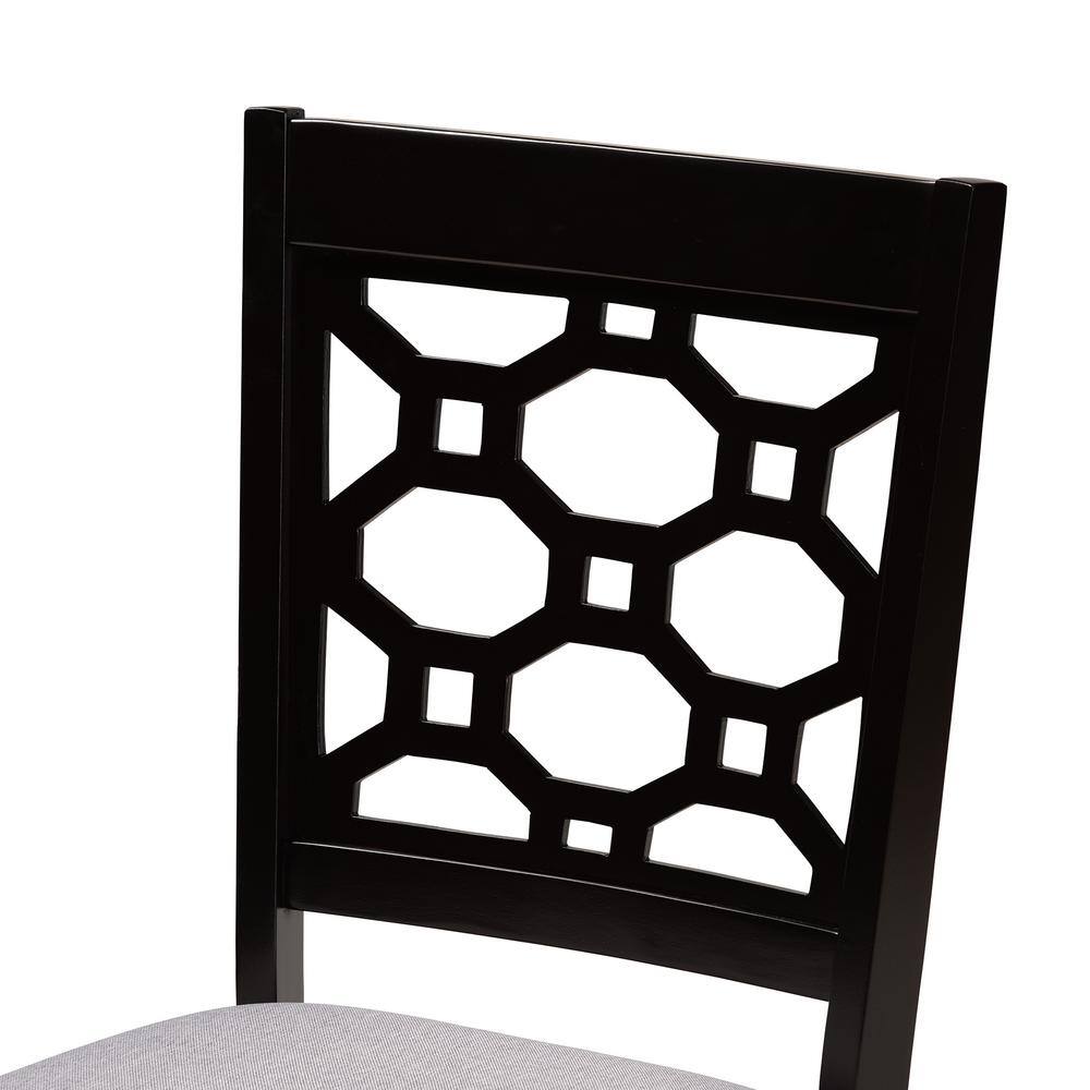 Peter Grey and Dark Brown Wood Side Chair with Cane Back
