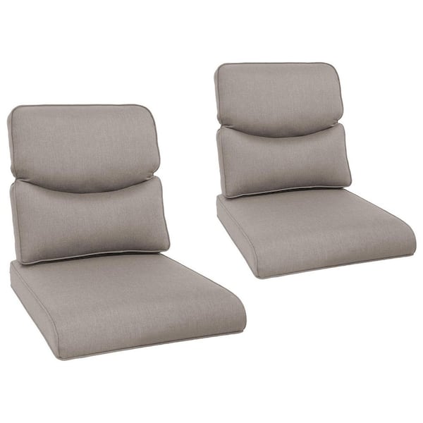 Gymojoy 22 in. x 25 in. 4-Piece Deep Seating Outdoor Lounge Chair Replacement Cushion and Back Pillow in Gray