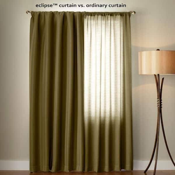 Eclipse Blackout Suede Blackout Chocolate Curtain Panel, 95 in. Length