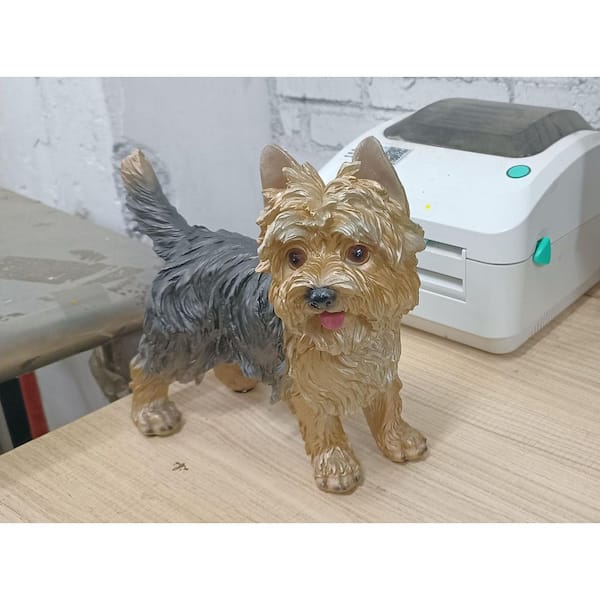 Unbranded Yorkshire Terrier Statue Realistic Hand-Painted Figurine 07Z4TSSCN
