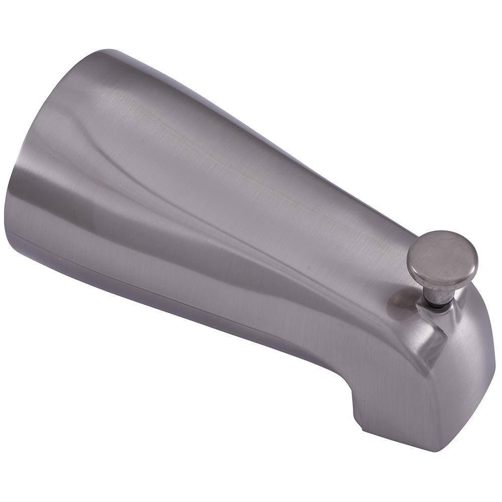 Universal Fit Brushed Nickel Wall Mounted Diverter Spout