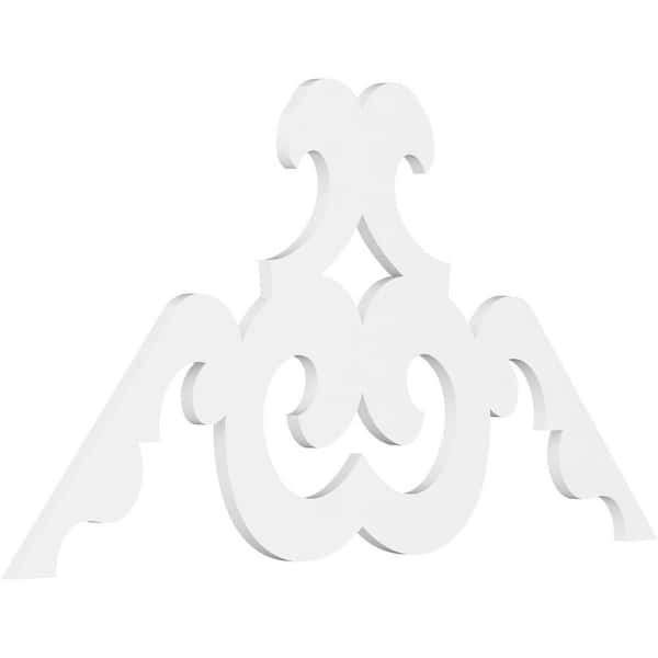 Ekena Millwork Pitch Benson 1 in. x 60 in. x 37.5 in. (14/12) Architectural Grade PVC Gable Pediment Moulding