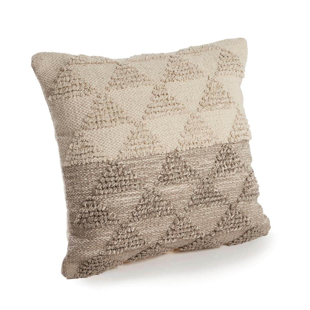 Gray Gradient Cotton Square Throw Pillow