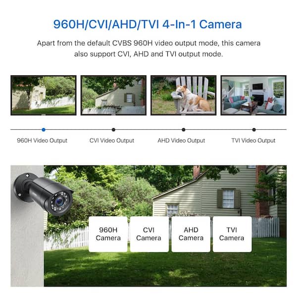 ZOSI 2 Pack 1080P Home Security Cameras with Audio Recording,Built-in  Microphone,1920TVL 2.0MP HD-TVI Surveillance Cameras with 120ft IR Night