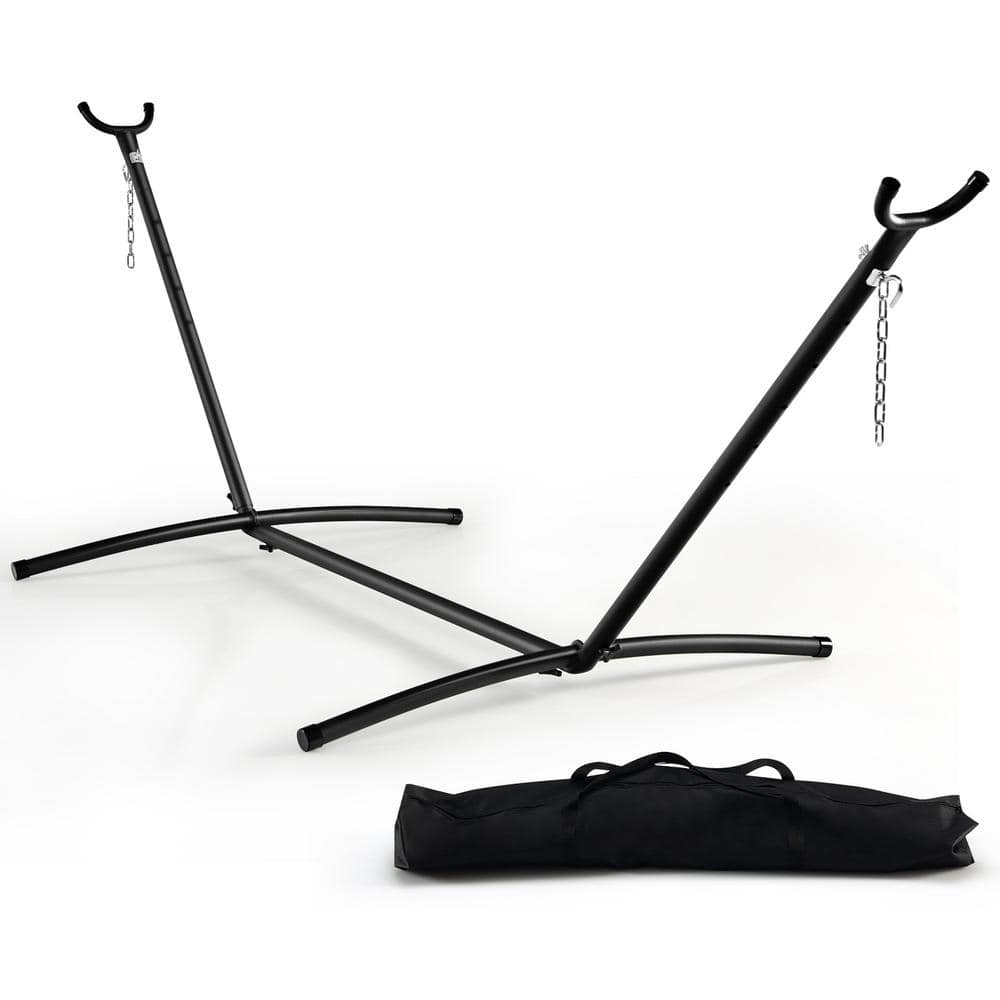 9.5 ft. 2-Person Metal Hammock Stand with Carrying Bag in Black
