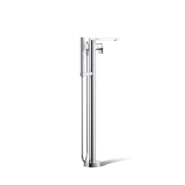 KOHLER Composed Single Handle Claw Foot Tub Faucet with Bath Filler and Handshower in Polished Chrome