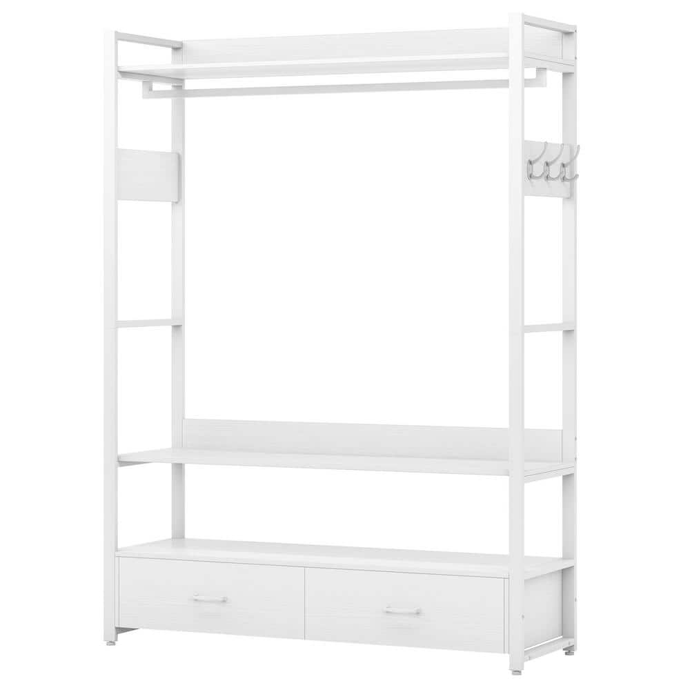 Reviews for Tribesigns Cynthia White Freestanding Garment Rack with 2