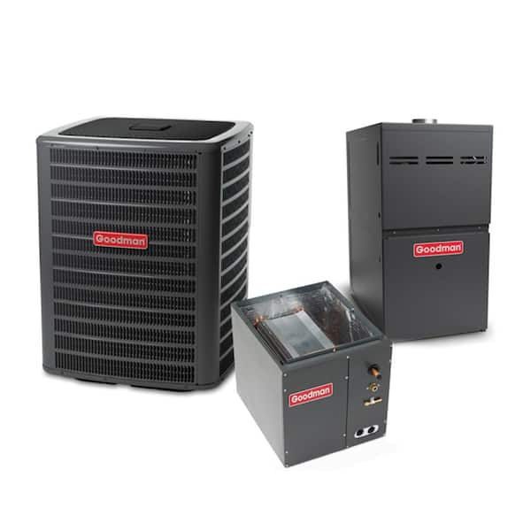 GOODMAN 3.5 Ton 14 SEER 38000 BTU 80% AFUE 80K BTU R410A Split System Central Air Conditioning and Multi-Position Gas System