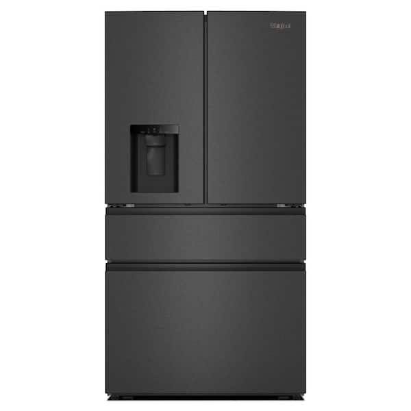 36 in. 29 cu. ft. Standard Depth French Door Refrigerator in Print Resist Black Stainless w/ Flexible Temperature Drawer