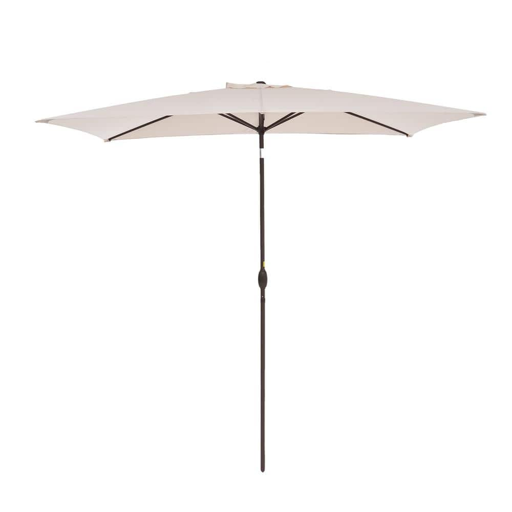 10 ft. x 6.5 ft. Market Rectangular Patio Umbrella with Tilt and Crank ...