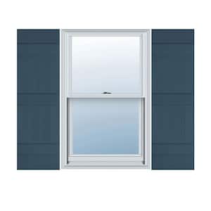14 in. x 58 in. Lifetime Vinyl TailorMade Four Board Joined Board and Batten Shutters Pair Classic Blue