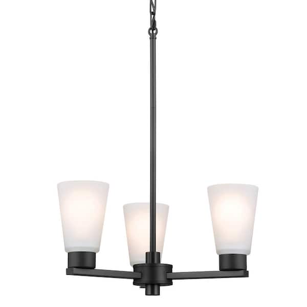 Kichler Stamos 3-Light Black Transitional Chandelier