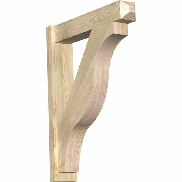 Ekena Millwork 6 in. x 36 in. x 28 in. Douglas Fir Fuston Craftsman Rough Sawn Outlooker