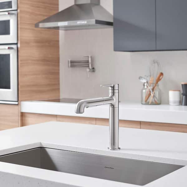 Studio S Single-Handle Pull-Out Sprayer Kitchen Faucet with Dual Spray in Stainless Steel