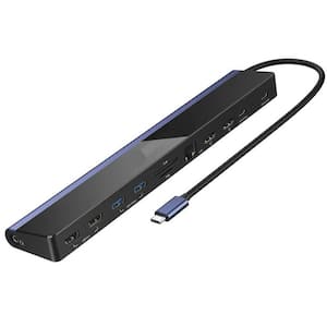 Laptop Docking Station Dual Monitor 4K@60Hz, 12-in-1 USB C Dock 2 x HDMI 3.0, 6 x USB, 85W PD, SD/TF