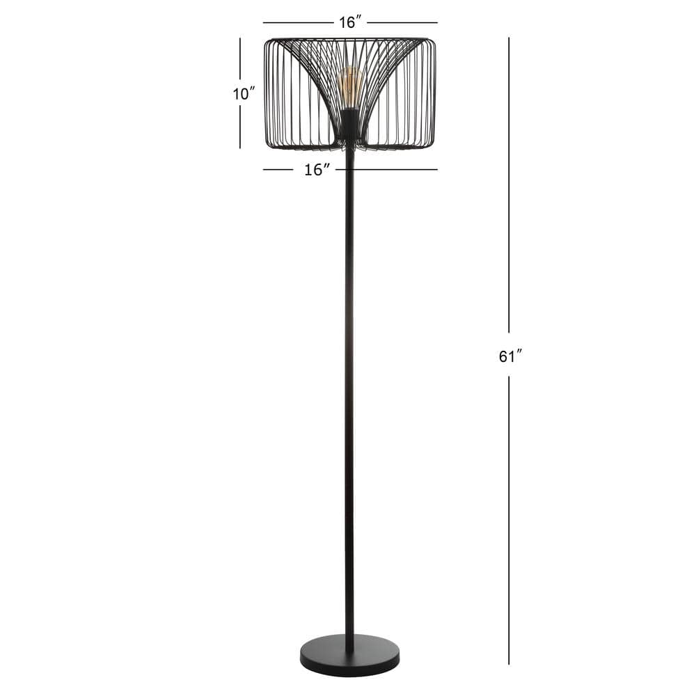 Gridley Transitional 61" Black Matte Metal LED Floor Lamp