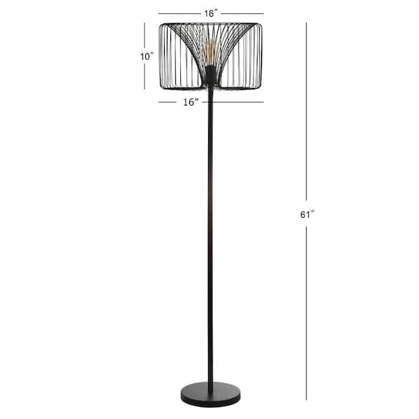 JONATHAN Y Gridley 61 in. Metal LED Floor Lamp, Black JYL6105A - The Home  Depot