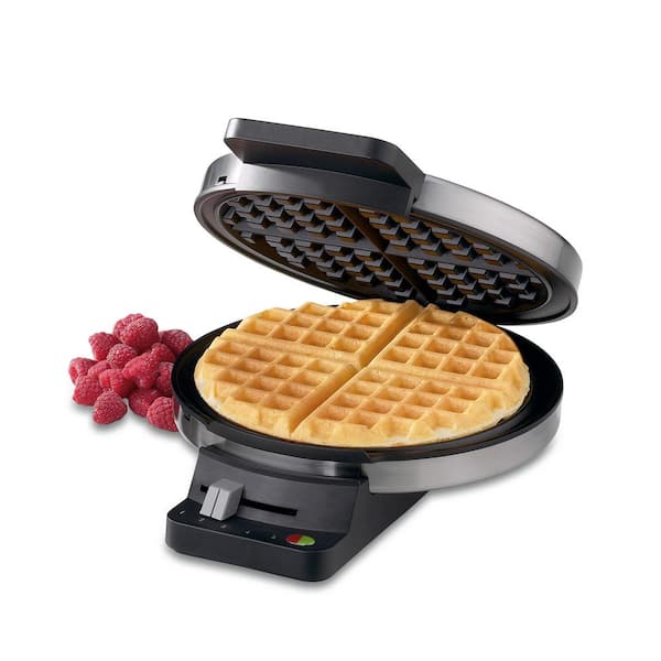 Courant 750 Watts Single Waffle White Belgian Waffle Maker 7 in. Round Waffles in Less Then 5-Minutes Delicious Waffles