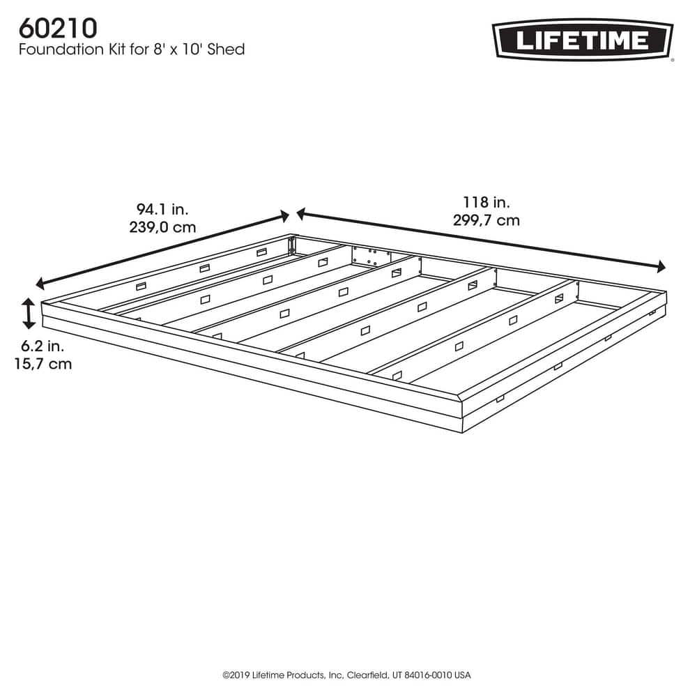 Galvanized Steel Foundation Kit for 8' x 10' Sheds