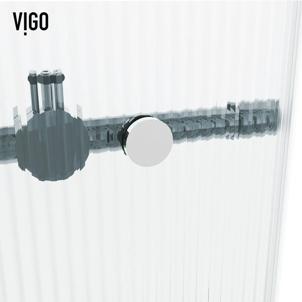 Elan Chrome Frameless Sliding Shower Door with Fluted Glass